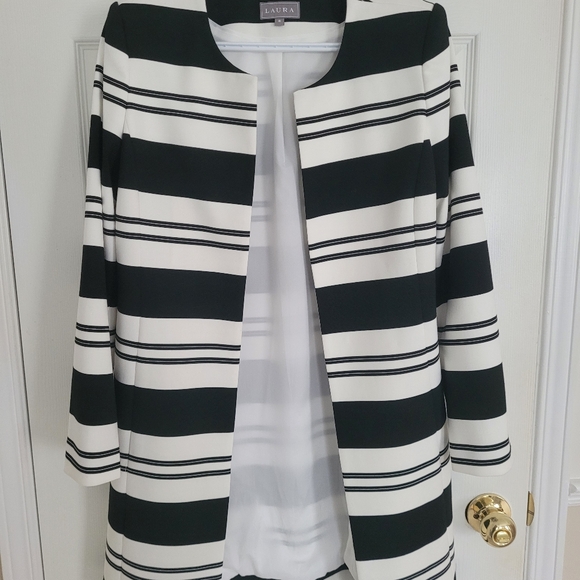 Striped three-quarter jacket - Picture 1 of 3